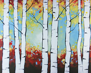 Canvas painting event - Birch Trees